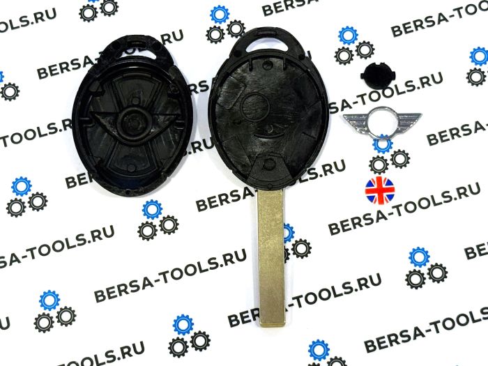 Корпус ключа Mini Cooper (3 кнопки) с Британским флагом