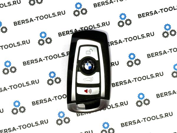 Корпус смарт-ключа BMW F-series серебро (с кнопкой звукового сигнала 4 кнопки)