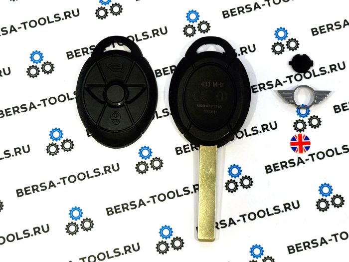 Корпус ключа Mini Cooper (3 кнопки) с Британским флагом