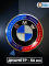 Наклейки на колесные диски, 56 мм, BMW с надписью (5 шт)