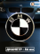 Наклейки на колесные диски, 56 мм, BMW черно-белые (5 шт)