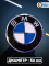 Наклейки на колесные диски, 56 мм, BMW сине-белые (5 шт)