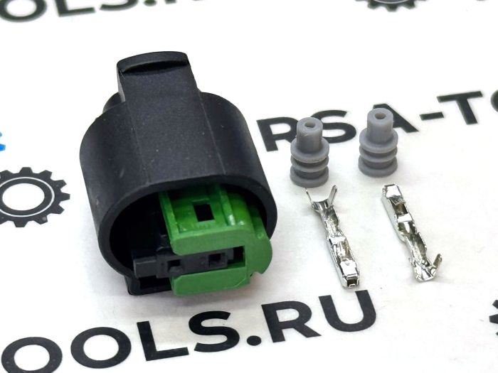 Разъем 2-контактный (2 pin) 968405-1, 1-967644-1 для VAG, Lada, BMW, Citroen, Peugeot, Ford, Great Wall, Geely