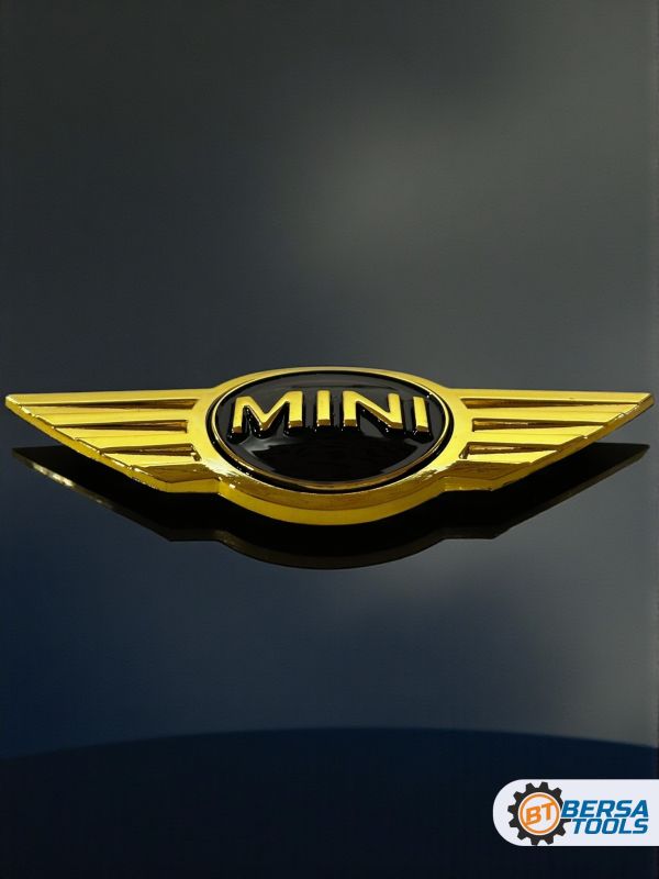 Эмблема MINI, черный-золотой, 11.5х5 см