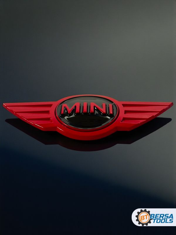 Эмблема MINI, черный-красный , 11.5х5 см