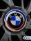 Наклейки на колесные диски, 60 мм, BMW с полосками (5 шт)