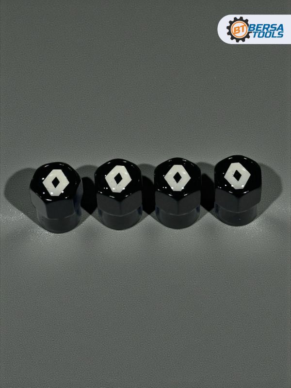 Колпачки на ниппель с эмблемой Renault черные, 4 шт