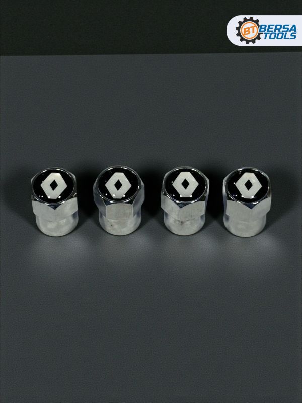 Колпачки на ниппель с эмблемой Renault хром, 4 шт