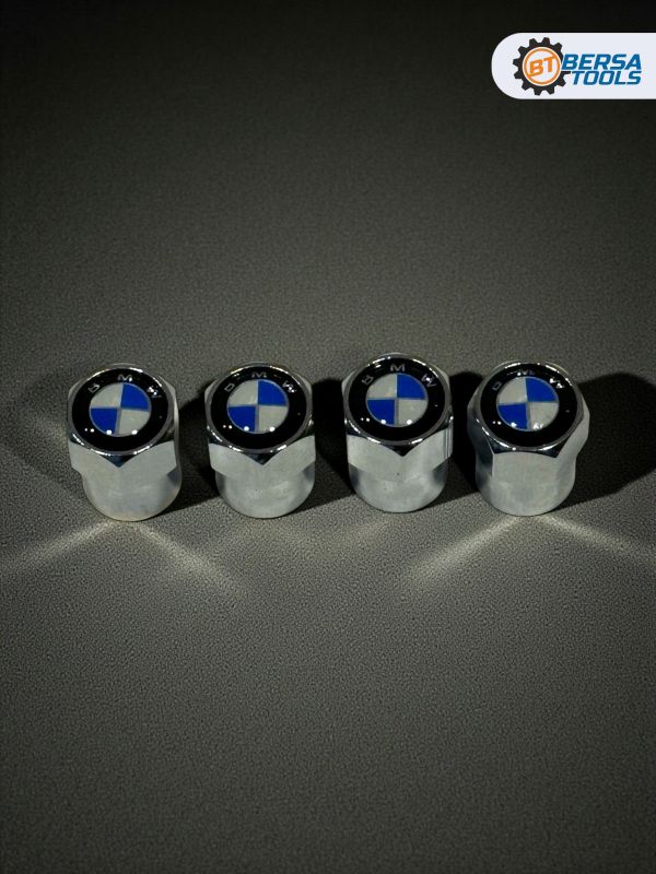 Колпачки на ниппель с эмблемой BMW хром, 4 шт
