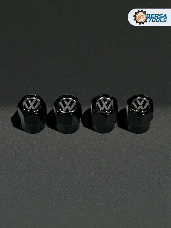 Колпачки на ниппель с эмблемой Volkswagen черные, 4 шт