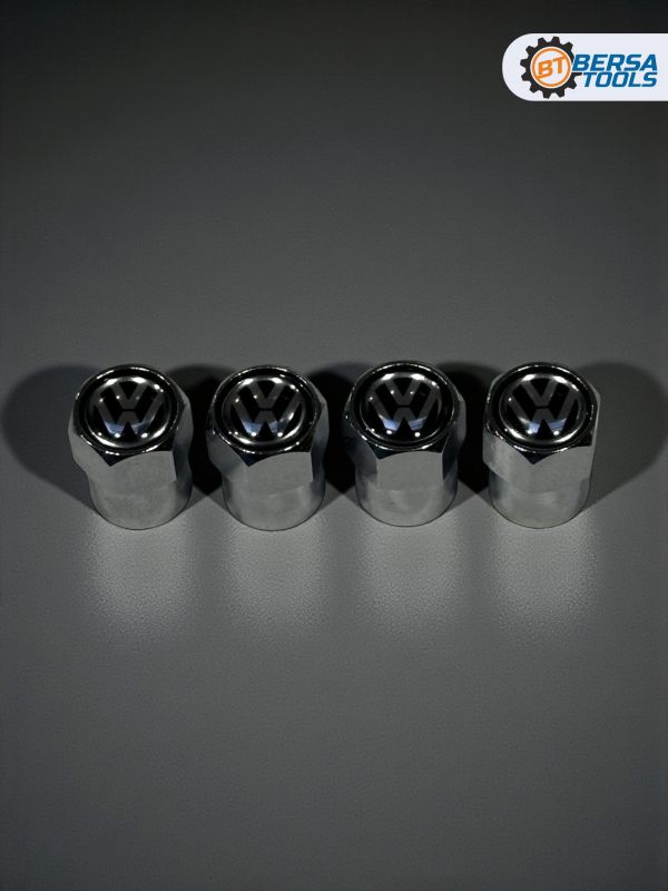Колпачки на ниппель с эмблемой Volkswagen хром, 4 шт