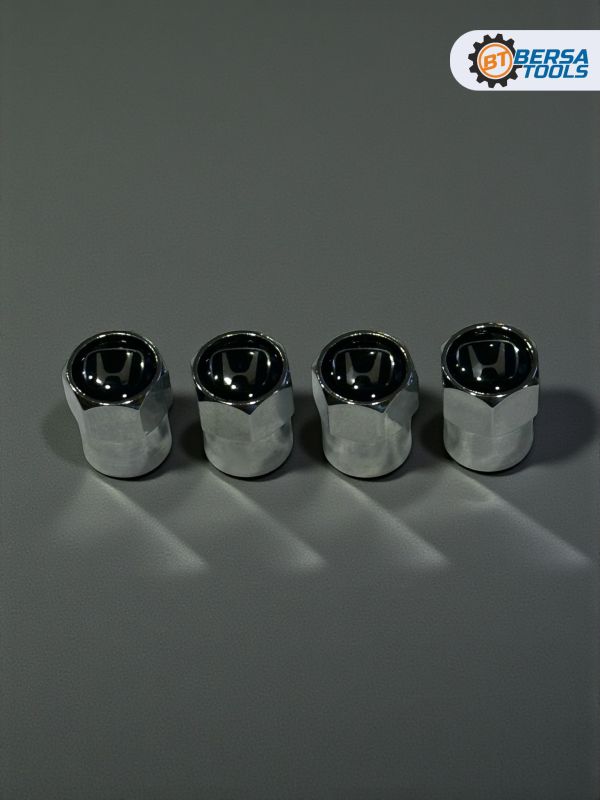 Колпачки на ниппель с эмблемой Honda хром, 4 шт