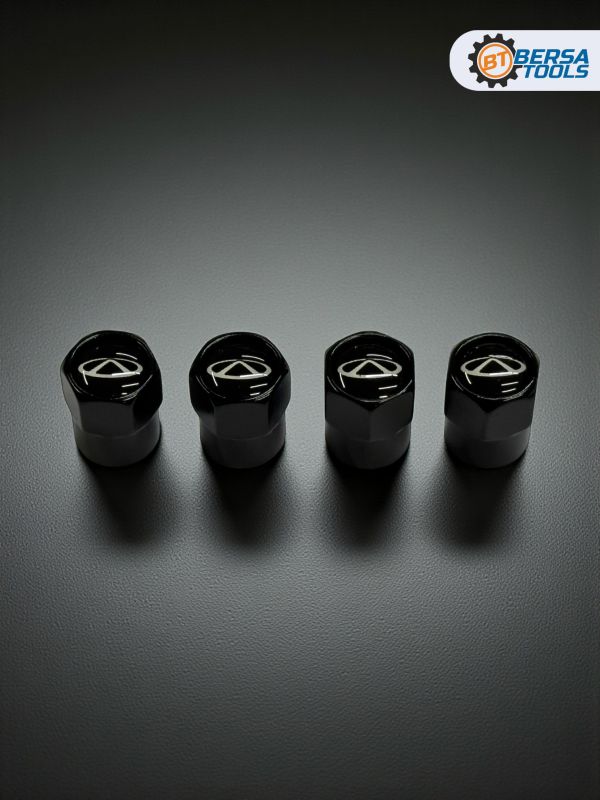 Колпачки на ниппель с эмблемой CHERY черные, 4 шт