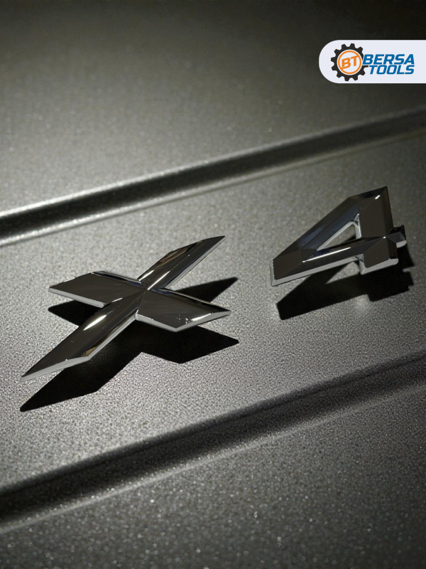 Эмблема пластиковая BMW X4 серебро 15х3 см