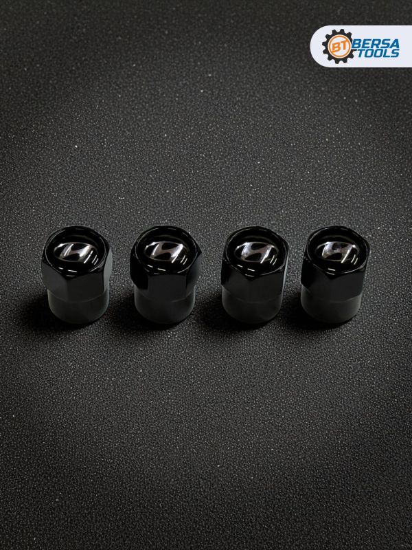 Колпачки на ниппель с эмблемой Hyundai черные, 4 шт