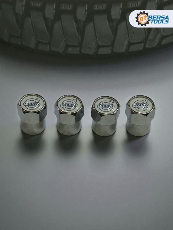 Колпачки на ниппель с эмблемой VOLVO хром, 4 шт