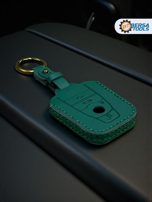 Кожаный чехол для ключа BMW i3, i8 зеленого цвета