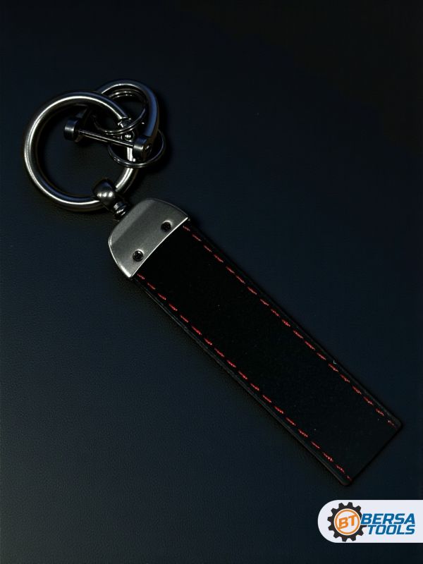 Брелок для ключей MINI, черный с красной строчкой
