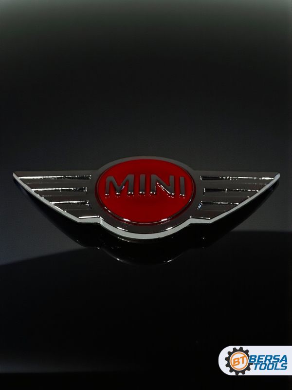Эмблема MINI, красный-хром, 11.5х5 см-1
