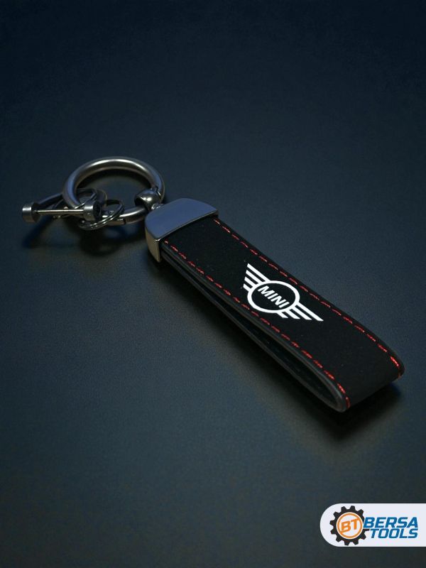 Брелок для ключей MINI, черный с красной строчкой
