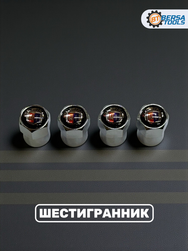 Колпачки на ниппель с эмблемой ALPINA хром, 4 шт