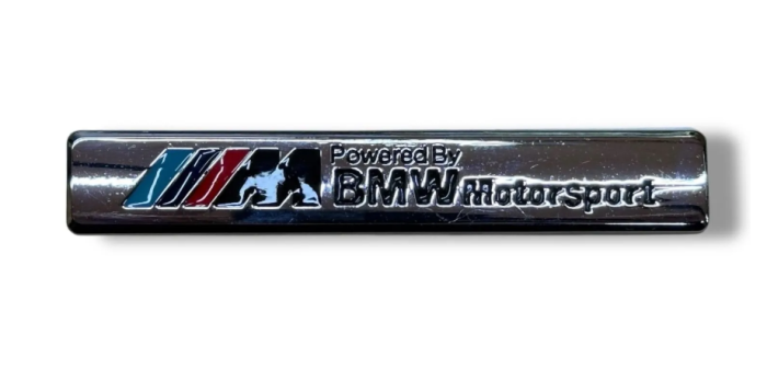 Наклейка шильдик на авто BMW MotorSport 94x15 мм металл