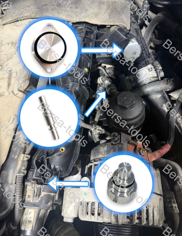 Комплект для удаления EGR и вихревых заслонок для дизельных BMW N57, N57S, N57Z, N57N ВАРИАНТ 1