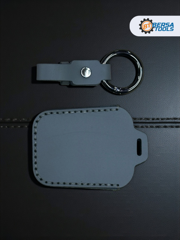 Кожаный чехол для ключа BMW i3, i8 серого цвета