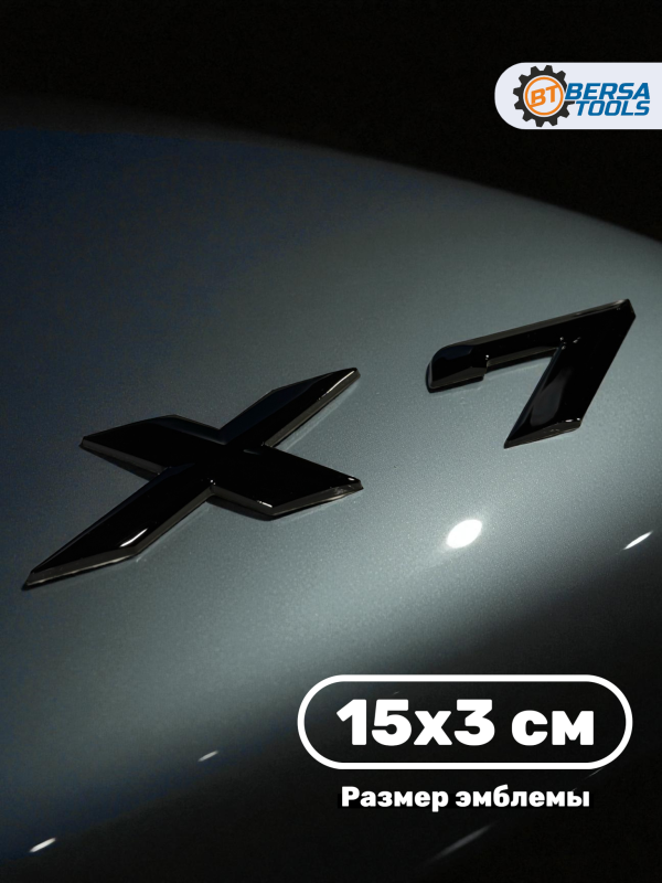 Эмблема пластиковая BMW X7 черный 15х3 см