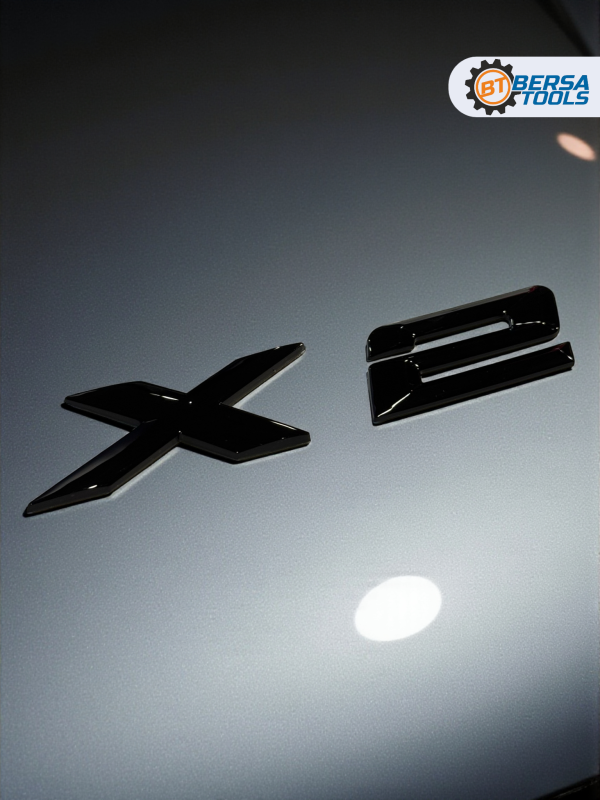 Эмблема пластиковая BMW X2 черный 15х3 см