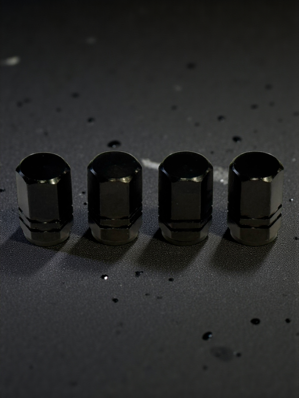 Колпачки на ниппель металл черный, 4 шт
